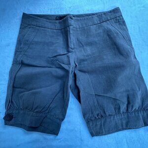 Jack Womens Casual Brown Linen-Blend Button-Detail Bermuda Shorts Size 4